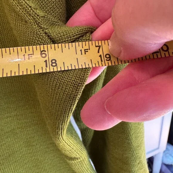 NWOT mockneck studded trim pullover sweater, green, size MP, from Appleseed's - Picture 9 of 9